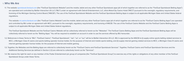 FanDuel Sportsbook Terms & Conditions
